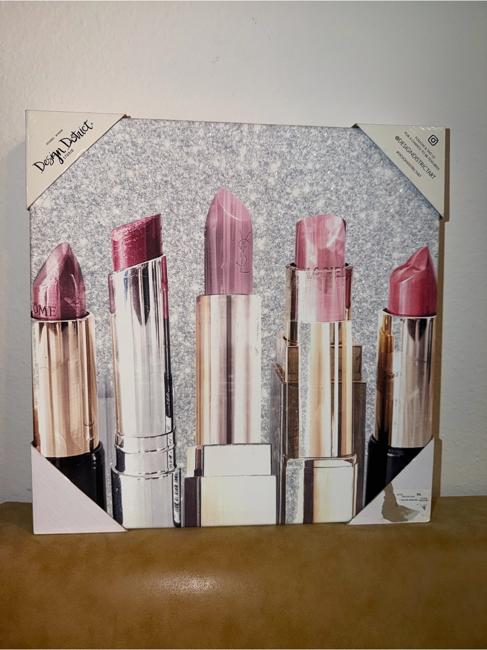 Lipstick Wall Art Canvas - Pink Lipstick Trio